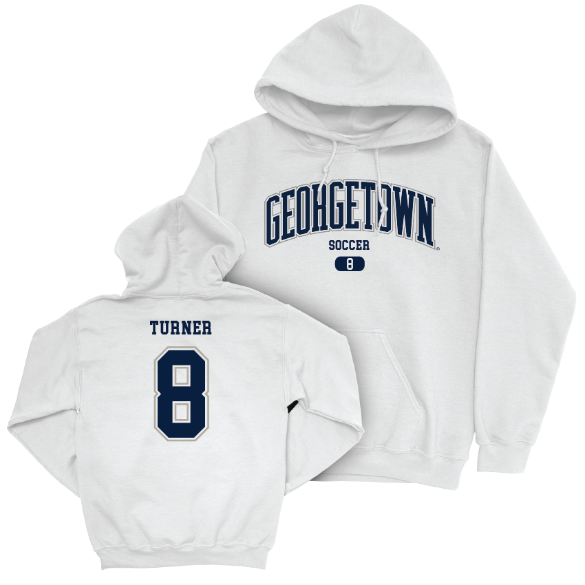 Georgetown Women's Soccer White Arch Hoodie - Eliza Turner Youth Small