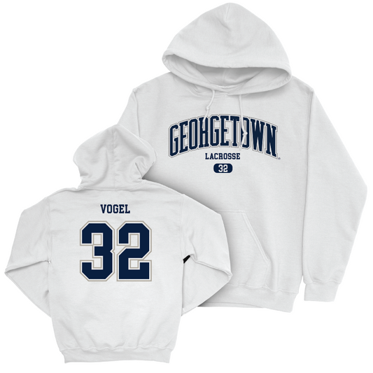 Georgetown Lacrosse White Arch Hoodie - Ellie Vogel Youth Small