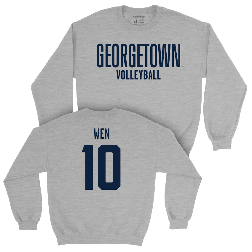 Georgetown Volleyball Sport Grey Wordmark Crew - Emily Wen Youth Small