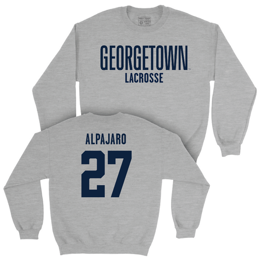 Georgetown Lacrosse Sport Grey Wordmark Crew - Fran Alpajaro Youth Small