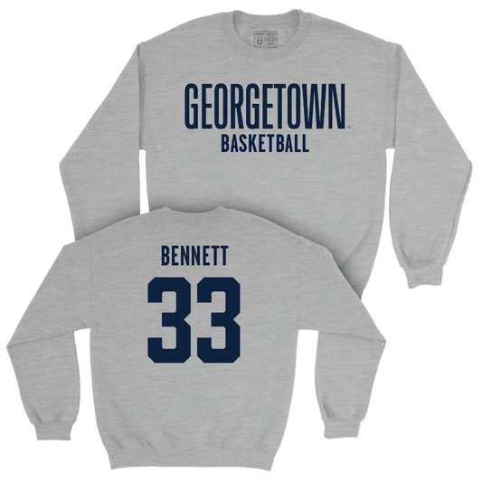 Georgetown Women's Basketball Sport Grey Wordmark Crew - Graceann Bennett Youth Small