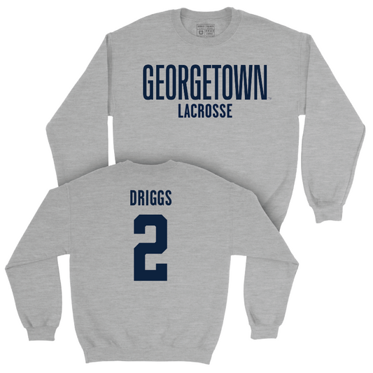 Georgetown Lacrosse Sport Grey Wordmark Crew - Grace Driggs Youth Small