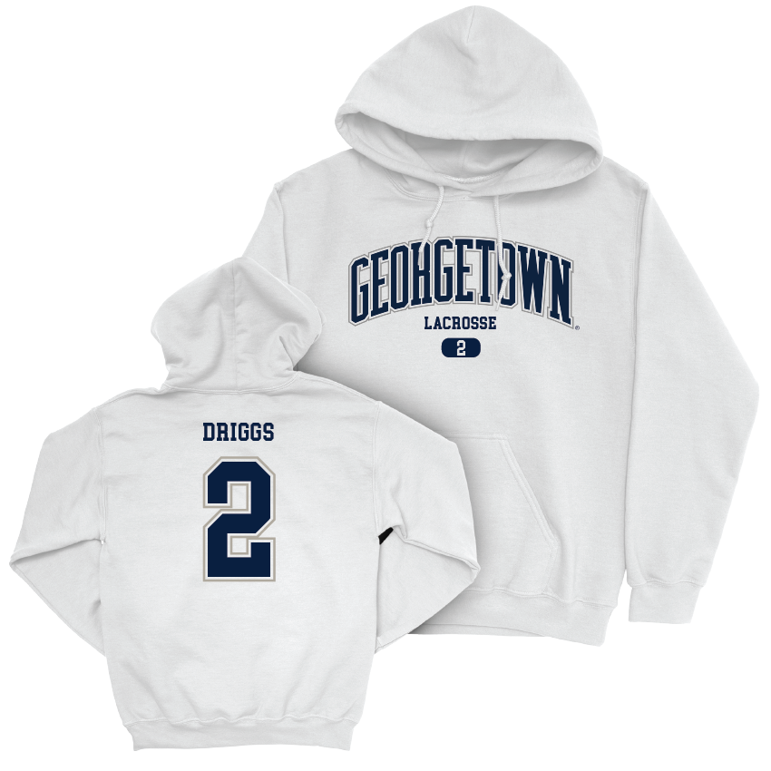 Georgetown Lacrosse White Arch Hoodie - Grace Driggs Youth Small