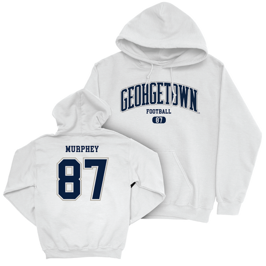 Georgetown Football White Arch Hoodie - Graham Murphey Youth Small