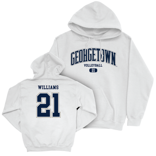 Georgetown Volleyball White Arch Hoodie - Giselle Williams Youth Small