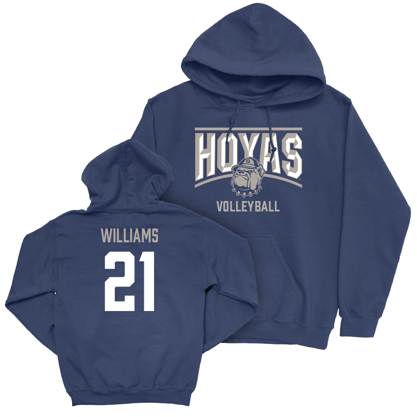 Georgetown Volleyball Navy Staple Hoodie - Giselle Williams Youth Small