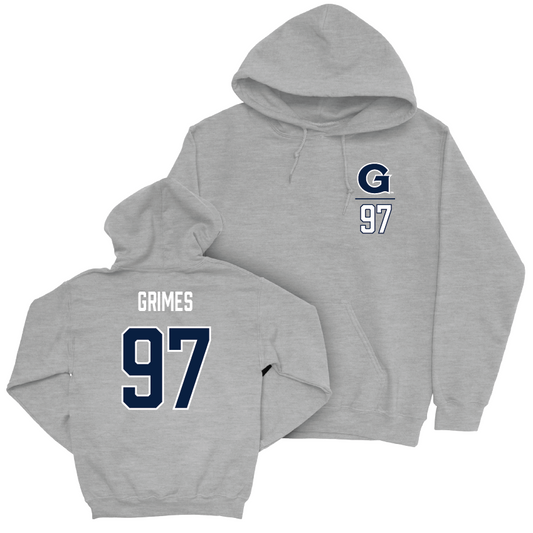 Georgetown Football Sport Grey Logo Hoodie - Isaiah Grimes Youth Small