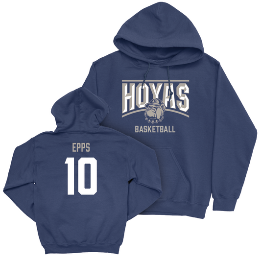 Georgetown Men's Basketball Navy Staple Hoodie - Jayden Epps Youth Small