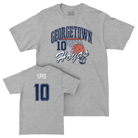 Georgetown Men's Basketball Sport Grey Hardwood Tee - Jayden Epps Youth Small