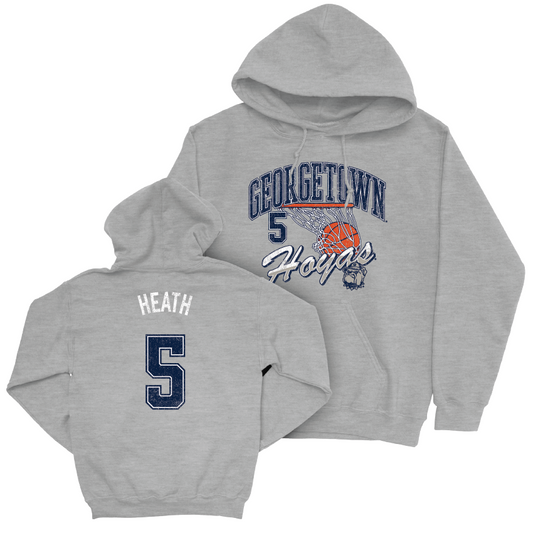 Georgetown Men's Basketball Sport Grey Hardwood Hoodie - Jay Heath Youth Small