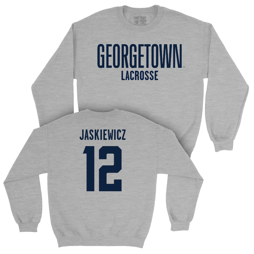 Georgetown Lacrosse Sport Grey Wordmark Crew - Jacqueline Jaskiewicz Youth Small
