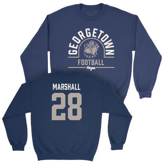 Georgetown Football Navy Classic Crew - Jamal Marshall Youth Small