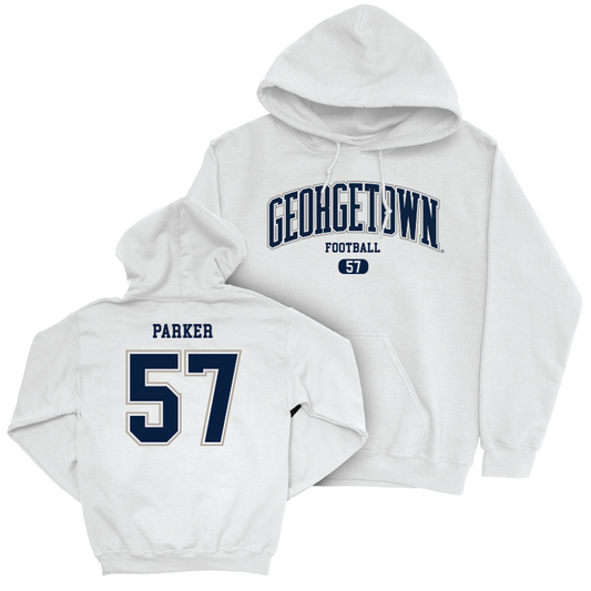 Georgetown Football White Arch Hoodie - Jakob Parker Youth Small