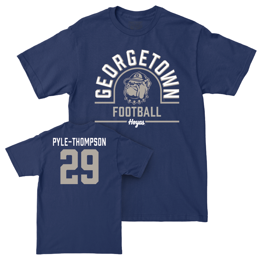 Georgetown Football Navy Classic Tee - Jayvin Pyle-Thompson Youth Small