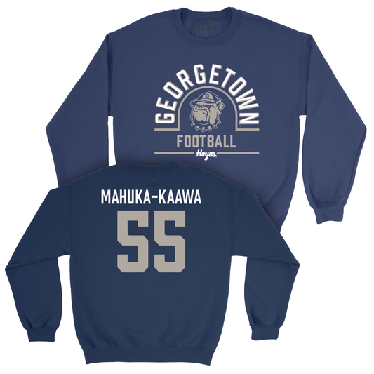 Georgetown Football Navy Classic Crew - Kaysen Mahuka-Kaawa Youth Small