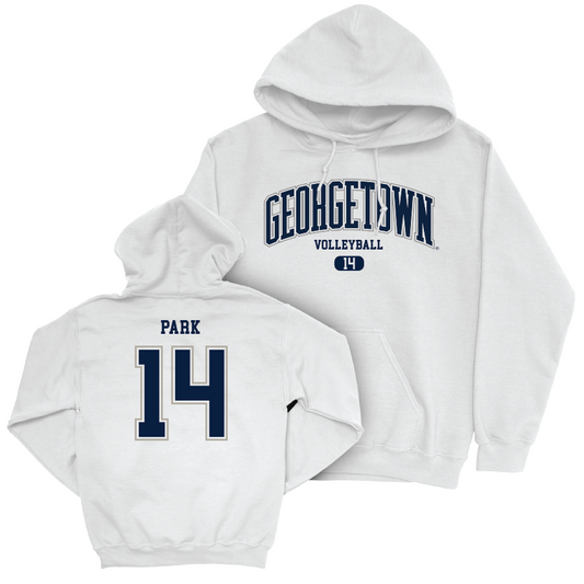 Georgetown Volleyball White Arch Hoodie - Karis Park Youth Small