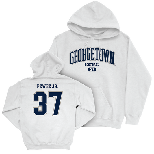 Georgetown Football White Arch Hoodie - Kolubah Pewee Jr. Youth Small