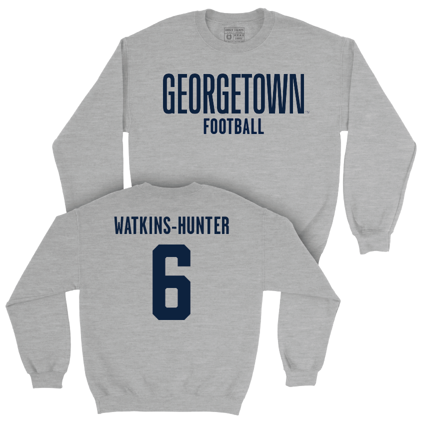 Georgetown Football Sport Grey Wordmark Crew - Kamren Watkins-Hunter Youth Small