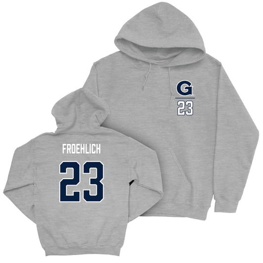 Georgetown Women's Soccer Sport Grey Logo Hoodie - Lily Froehlich Youth Small