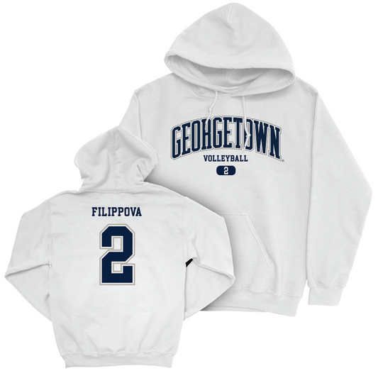 Georgetown Volleyball White Arch Hoodie - Maria Filippova Youth Small