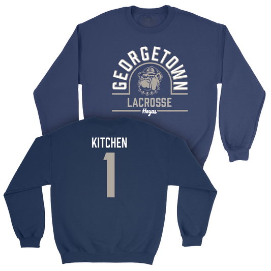 Georgetown Lacrosse Navy Classic Crew - Mikaila Kitchen Youth Small