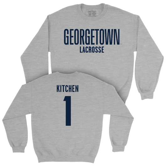 Georgetown Lacrosse Sport Grey Wordmark Crew - Mikaila Kitchen Youth Small