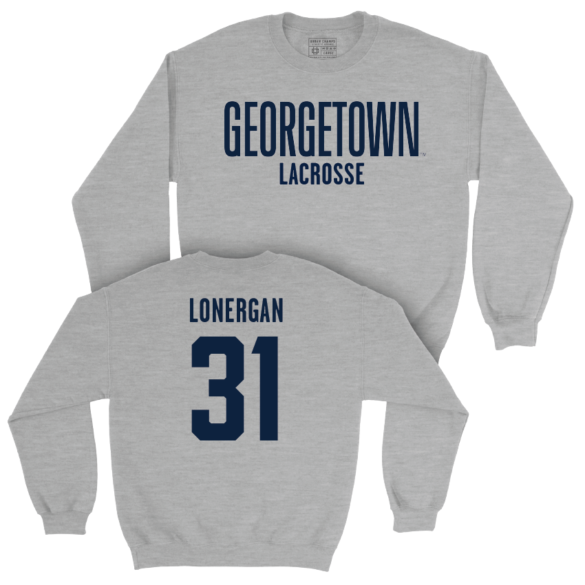 Georgetown Lacrosse Sport Grey Wordmark Crew - Margaret Lonergan Youth Small