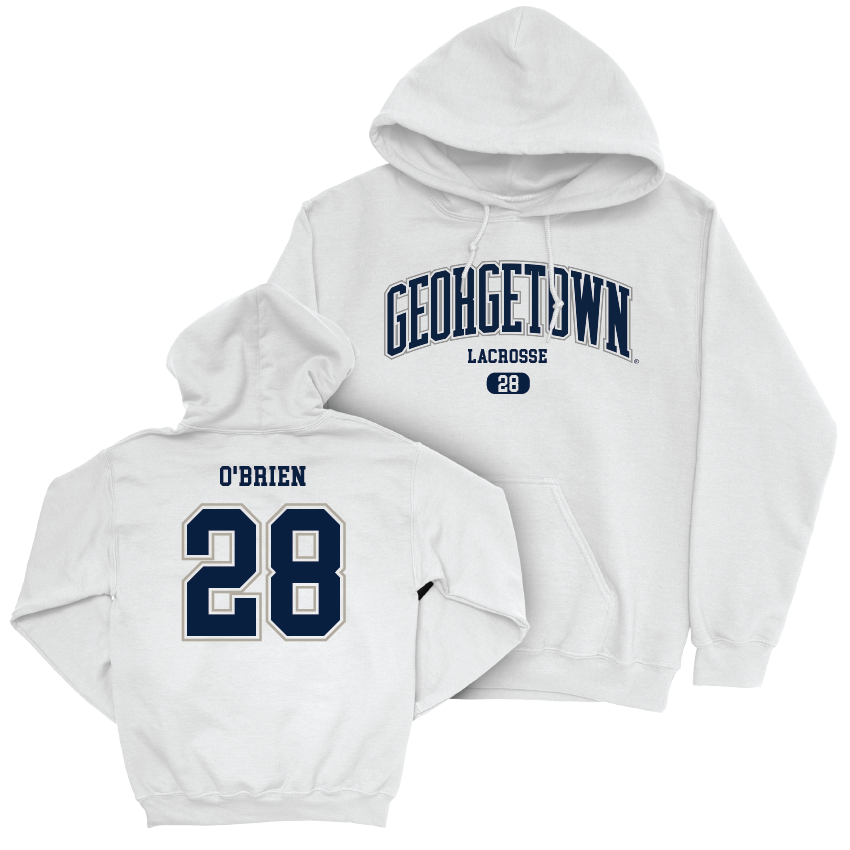 Georgetown Lacrosse White Arch Hoodie - Maggie O'Brien Youth Small