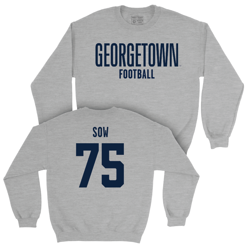 Georgetown Football Sport Grey Wordmark Crew - Mouhamed Sow Youth Small