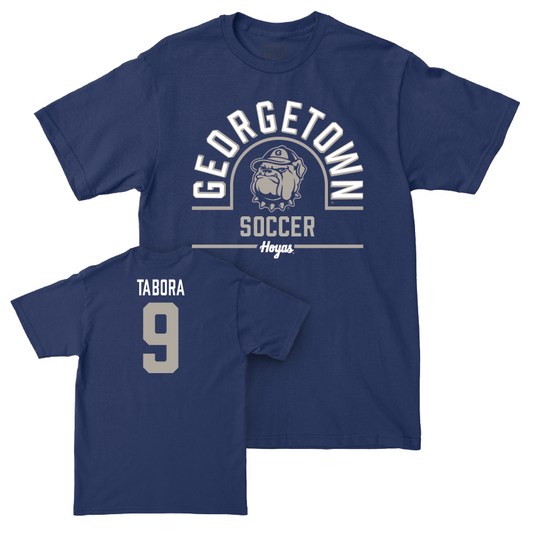 Georgetown Men's Soccer Navy Classic Tee - Marlon Tabora Youth Small