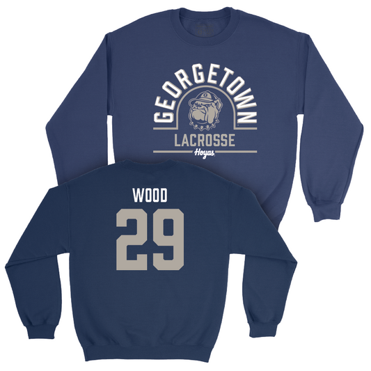 Georgetown Lacrosse Navy Classic Crew - Mary Wood Youth Small