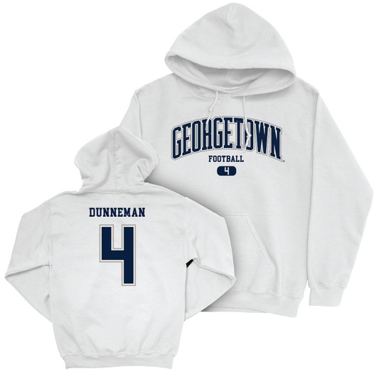 Georgetown Football White Arch Hoodie - Nick Dunneman Youth Small