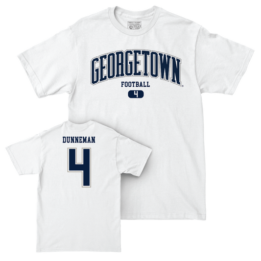 Georgetown Football White Arch Comfort Colors Tee - Nick Dunneman Youth Small