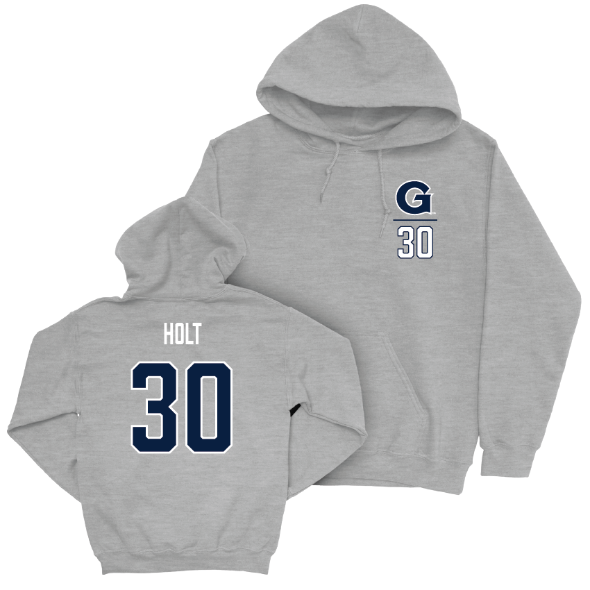 Georgetown Lacrosse Sport Grey Logo Hoodie - Neely Holt Youth Small