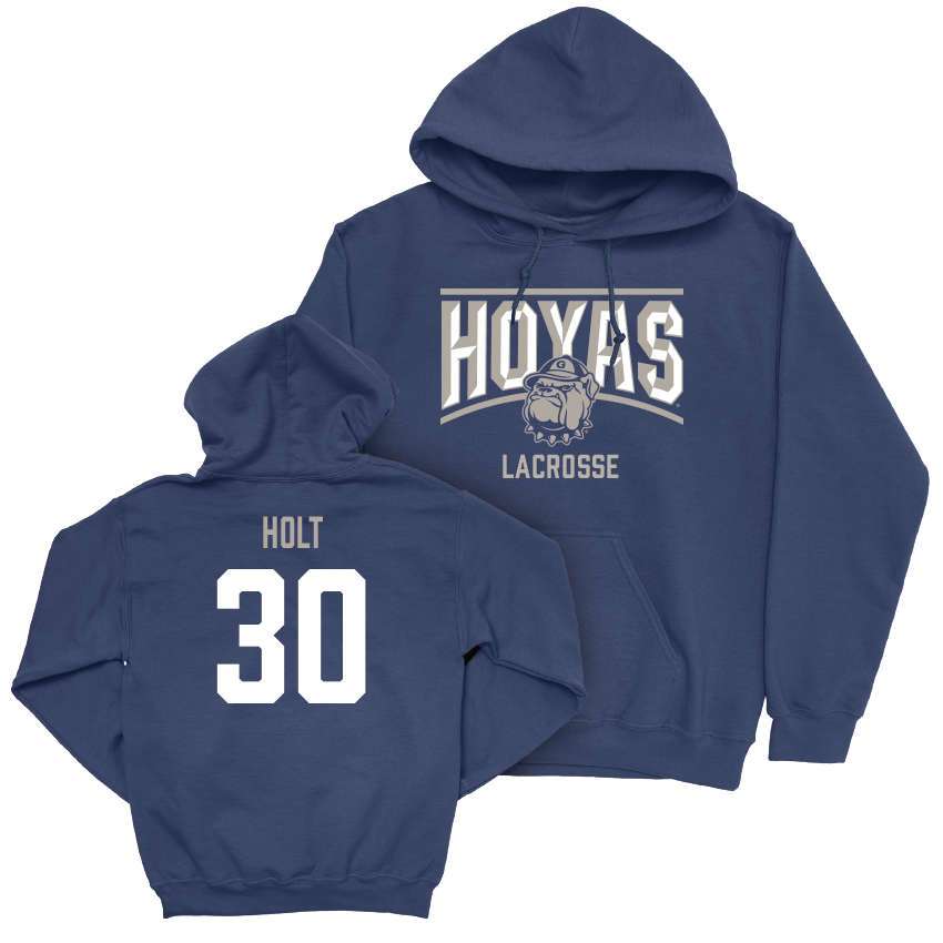 Georgetown Lacrosse Navy Staple Hoodie - Neely Holt Youth Small