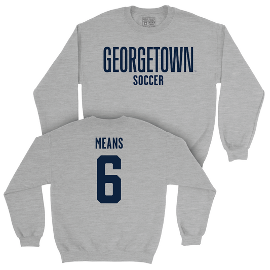 Georgetown Women's Soccer Sport Grey Wordmark Crew - Natalie Means Youth Small