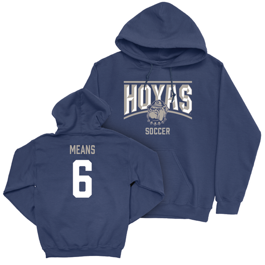 Georgetown Women's Soccer Navy Staple Hoodie - Natalie Means Youth Small