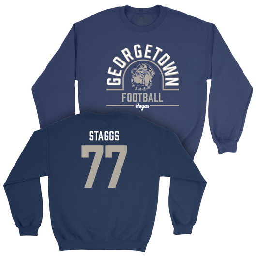 Georgetown Football Navy Classic Crew - Nathan Staggs Youth Small