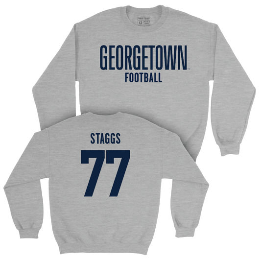Georgetown Football Sport Grey Wordmark Crew - Nathan Staggs Youth Small