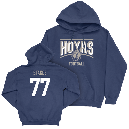 Georgetown Football Navy Staple Hoodie - Nathan Staggs Youth Small