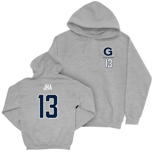 Georgetown Men's Soccer Sport Grey Logo Hoodie - Pranav Jha Youth Small