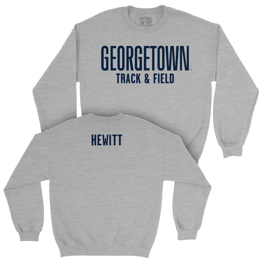 Georgetown Men's Track & Field Sport Grey Wordmark Crew - Sean Hewitt Youth Small