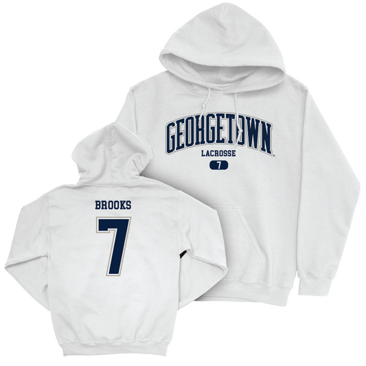 Georgetown Lacrosse White Arch Hoodie - Tessa Brooks Youth Small