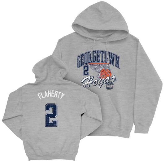 Georgetown Women's Basketball Sport Grey Hardwood Hoodie - Teaghan Flaherty Youth Small