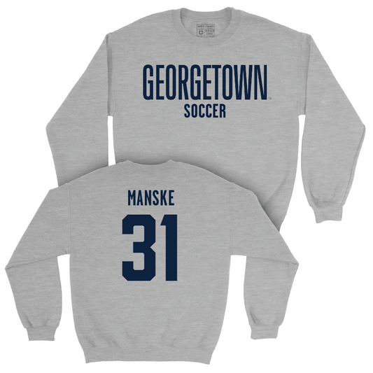 Georgetown Men's Soccer Sport Grey Wordmark Crew - Tenzing Manske Youth Small