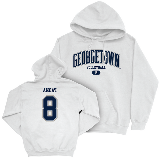 Georgetown Volleyball White Arch Hoodie - Vaughan Anoa'i Youth Small