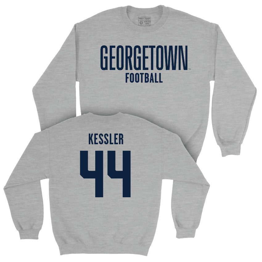 Georgetown Football Sport Grey Wordmark Crew - Will Kessler Youth Small