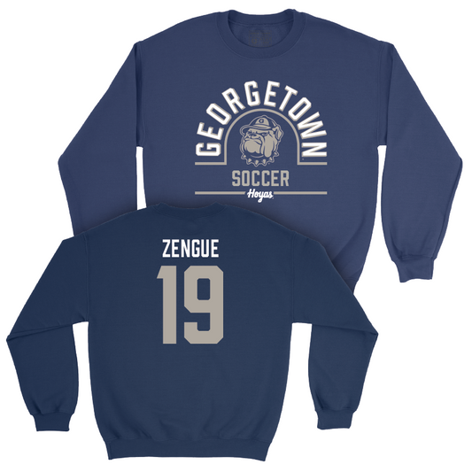 Georgetown Men's Soccer Navy Classic Crew - Zach Zengue Youth Small