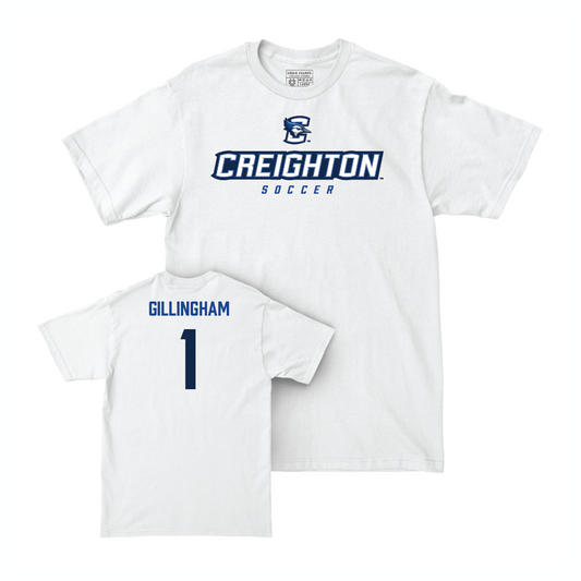 Creighton Men's Soccer White Athletic Comfort Colors Tee   - Blake Gillingham