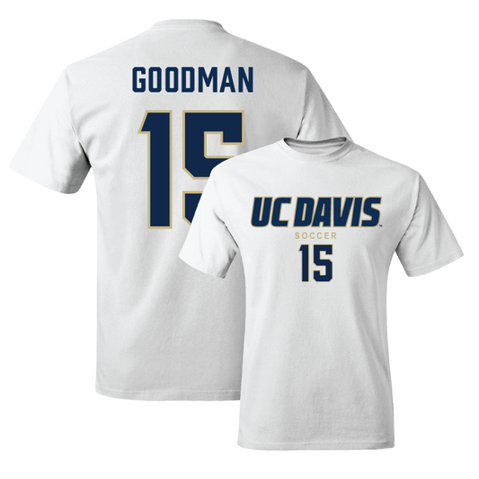 UC Davis Men's Soccer White Classic Comfort Colors Tee - Cason Goodman